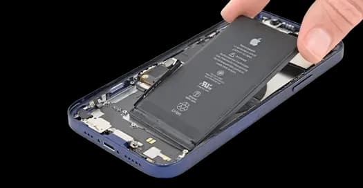 Phone battery being replaced